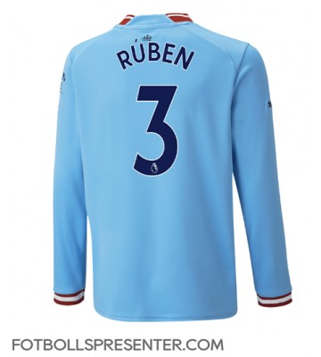 Manchester City Ruben Dias #3 Hemma Matchtröja 2022-23 Långärmad